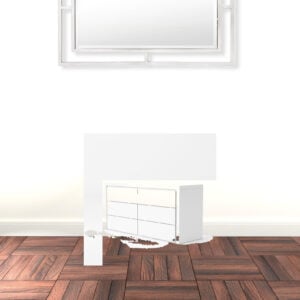 62" White Manufactured Wood Six Drawer Double Dresser