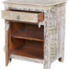 30" Distressed White One Drawer Shutter Solid Wood Nightstand