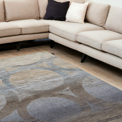 10' x 13' Brown and Beige Abstract Area Rug