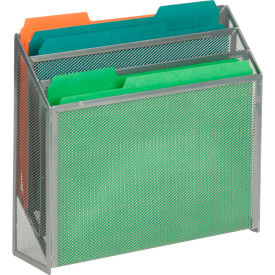 Honey-Can-Do 3-Compartment Steel Vertical File Desk Sorter - Gray