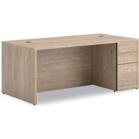 HON® 10500 Series Full Height Single Pedestal Office Desk 72""W x 36""D x 29-1/2""H Walnut