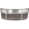 Regency Marque Plexi Triple Unit Reception Workstation 143-1/2""W x 71""D x 45-1/2""H Driftwood Gray