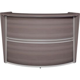 Regency Marque Single Unit Reception Curved Desk Workstation 72""W x 32""D x 45-1/2""H Driftwood Gray