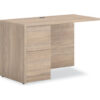 HON® 10500 Series™ Left Return with Full-Height Pedestal 48""W x 24""D x 29-1/2""H Walnut