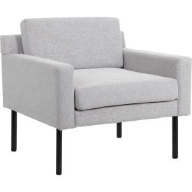 Boss Office Products® Lounge Chair 32-1/2""W x 30-1/2""D x 31""H Black Frame/Gray Seat