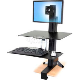 Ergotron® WorkFit-S Single LD Workstation with Worksurface and Keyboard Tray