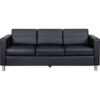 Interion® Antimicrobial Upholstered Leather Sofa Black