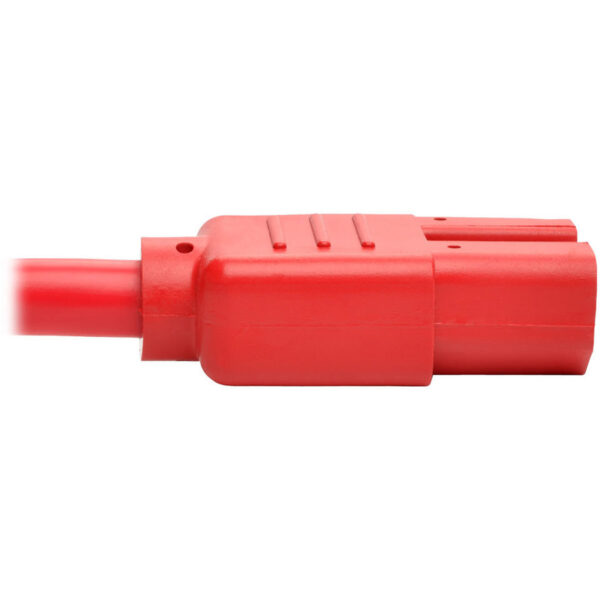 Eaton Tripp Lite Series Power Cord C14 to C15 - Heavy-Duty, 15A, 250V, 14 AWG, 3 ft. (0.91 m), Red