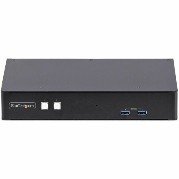 StarTech.com 2-Port Dual-Monitor DisplayPort KVM Switch, RS232 Serial Control, 4K 60Hz, 2x USB 5Gbps Hub Ports, TAA Compliant