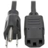 Eaton Tripp Lite Series Desktop Computer AC Power Cable, NEMA 5-15P to C13 - 10A, 125V, 18 AWG, 6 ft. (1.83 m), Black