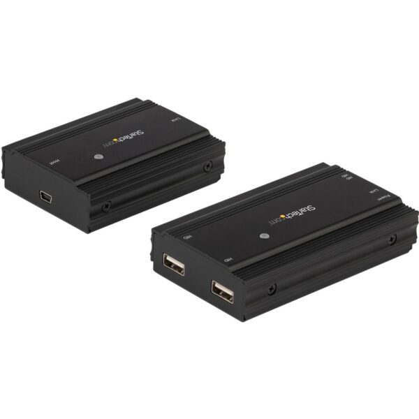 StarTech.com 4 Port USB 2.0 Extender Hub over CAT5e/CAT6 Ethernet Cable (RJ45), 330ft (100m), Metal Housing, USB Extender Kit, 480 Mbps