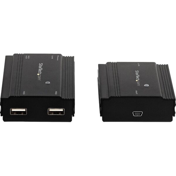 StarTech.com 4 Port USB 2.0 Extender Hub over CAT5e/CAT6 Ethernet Cable (RJ45), 330ft (100m), Metal Housing, USB Extender Kit, 480 Mbps