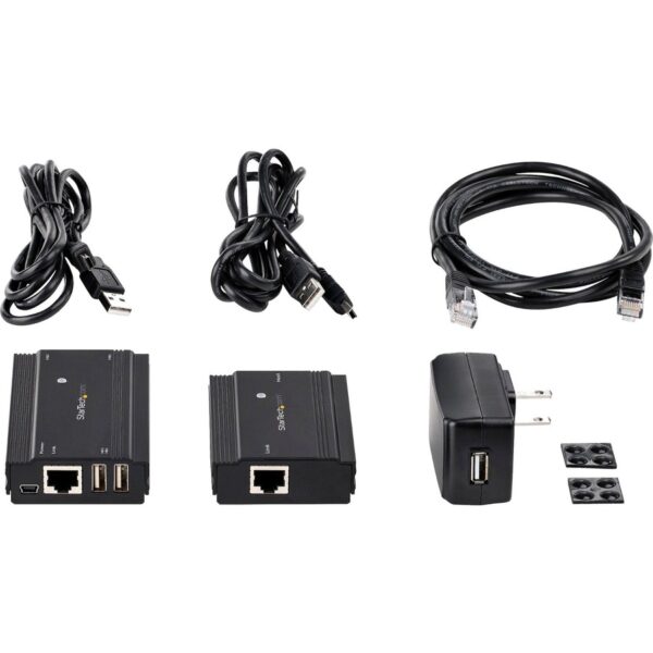 StarTech.com 4 Port USB 2.0 Extender Hub over CAT5e/CAT6 Ethernet Cable (RJ45), 330ft (100m), Metal Housing, USB Extender Kit, 480 Mbps