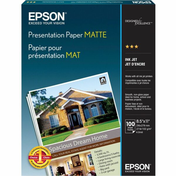 Office Supplies — Epson Matte Inkjet Presentation Paper – White