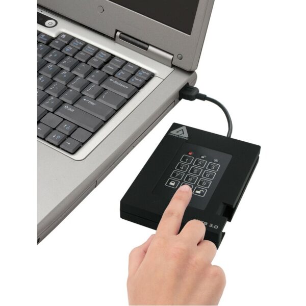 Apricorn Aegis Padlock A25-3PL256-500F 500 GB Portable Rugged Hard Drive - 2.5" External - Black