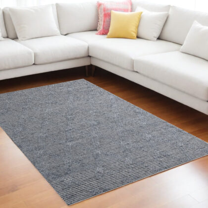 8' x 10' Blue and Ivory Geometric Hand Woven Non Skid Area Rug