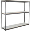 Global Industrial 3 Shelf Heavy Duty Channel Boltless Shelving Starter 96""Wx36""Dx72""H Laminate Deck
