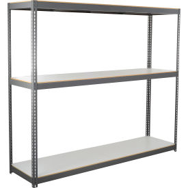 Global Industrial 3 Shelf Heavy Duty Channel Boltless Shelving Starter 96""Wx36""Dx72""H Laminate Deck