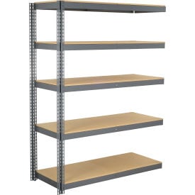 Global Industrial 5 Shelf Extra Heavy Duty Boltless Shelving Add On 60""W x 48""D x 60""H Wood Deck