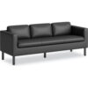 HON® Parkwyn Reception Upholstery Polyurethane Sofa 77""W x 26-3/4""D x 29""H Black