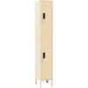 Global Industrial™ 2-Tier 2 Door Digital Locker 12""Wx18""Dx78""H Tan Unassembled