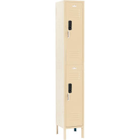 Global Industrial™ 2-Tier 2 Door Digital Locker 12""Wx18""Dx78""H Tan Unassembled