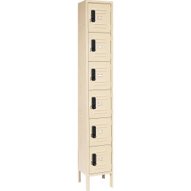 Global Industrial™ 6-Tier 6 Door Digital Locker 12""W x 18""D x 78""H Tan Assembled