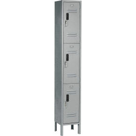 Global Industrial™ 3-Tier 3 Door Digital Locker 12""Wx15""Dx78""H Gray Unassembled
