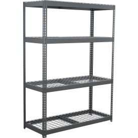 Global Industrial 4 Shelf Extra Heavy Duty Boltless Shelving Starter 72""W x 24""D x 72""H Wire Deck