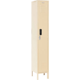 Global Industrial™ 1-Tier 1 Door Digital Locker 12""Wx15""Dx78""H Tan Unassembled