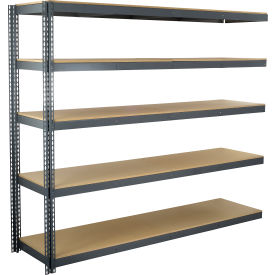 Global Industrial 5 Shelf Extra Heavy Duty Boltless Shelving Add On 96""W x 36""D x 60""H Wood Deck