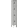 Global Industrial™ 4-Tier 4 Door Digital Locker 12""Wx15""Dx78""H Gray Unassembled