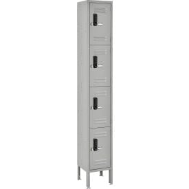 Global Industrial™ 4-Tier 4 Door Digital Locker 12""Wx15""Dx78""H Gray Unassembled