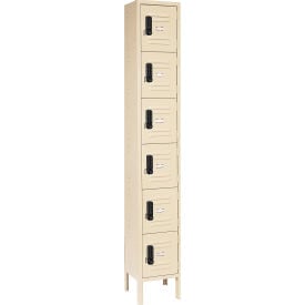 Global Industrial™ 6-Tier 6 Door Digital Locker 12""W x 15""D x 78""H Tan Assembled