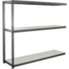 Global Industrial 3 Shelf Heavy Duty Channel Boltless Shelving Add On 96""Wx24""Dx60""H Laminate Deck