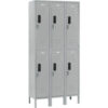 Global Industrial™ 2-Tier 6 Door Digital Locker 36""Wx15""Dx78""H Gray Unassembled
