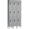 Global Industrial™ 3-Tier 9 Door Digital Locker 36""Wx15""Dx78""H Gray Unassembled