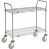 Nexel® Utility Cart w/2 Shelves & Poly Casters 1200 lb. Capacity 30""L x 18""W x 39""H Silver