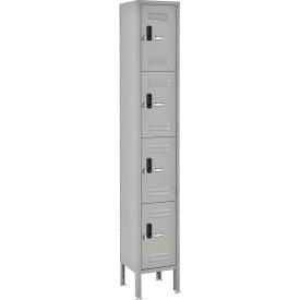 Global Industrial™ 4-Tier 4 Door Digital Locker 12""Wx18""Dx78""H Gray Unassembled