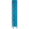 Global Industrial 6-Tier 6 Door Digital Locker 12""Wx18""Dx78""H Blue Unassembled