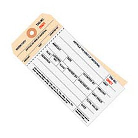 2 Part Carbonless Stub Style Inventory Tags 4000-4499 #8 6-1/4""L x 3-1/8""W 500/Pack