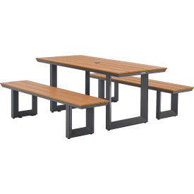 Global Industrial™ Urban 6' Plastic Picnic Table & Bench Set Tan