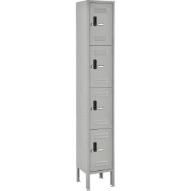 Global Industrial™ 4-Tier 4 Door Digital Locker 12""Wx12""Dx78""H Gray Unassembled