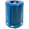 Global Industrial Outdoor Steel Diamond Recycling Can With Flat Lid & Base 36 Gallon Blue