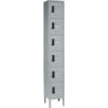 Global Industrial 6-Tier 6 Door Digital Locker 12""Wx12""Dx78""H Gray Unassembled