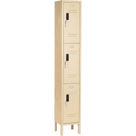 Global Industrial™ 3-Tier 3 Door Digital Locker 12""Wx15""Dx78""H Tan Unassembled