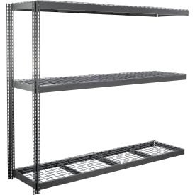 Global Industrial 3 Shelf Heavy Duty Channel Boltless Shelving Add On 96""Wx48""Dx60""H Wire Deck