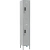 Global Industrial™ 2-Tier 2 Door Digital Locker 12""Wx12""Dx78""H Gray Unassembled