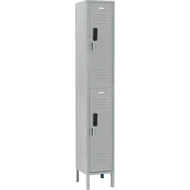 Global Industrial™ 2-Tier 2 Door Digital Locker 12""Wx12""Dx78""H Gray Unassembled