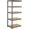 Global Industrial 5 Shelf Extra Heavy Duty Boltless Shelving Add On 36""W x 12""D x 84""H Wood Deck